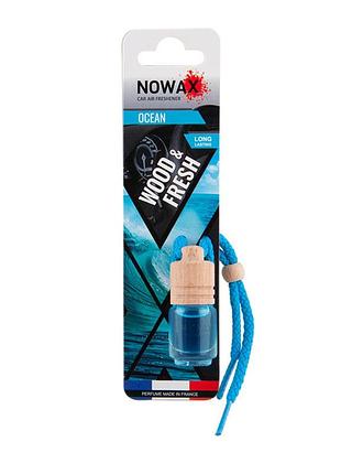 Ароматизатор nowax woodfresh ocean компактный автомобильный освежитель воздуха стеклянный флакон с дерев dm-11