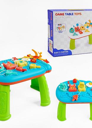 Развивающий столик n 52200 (24) звук, подсветка, замочки, ремешки, розетка, мелодии, забавные звуки, в коробке