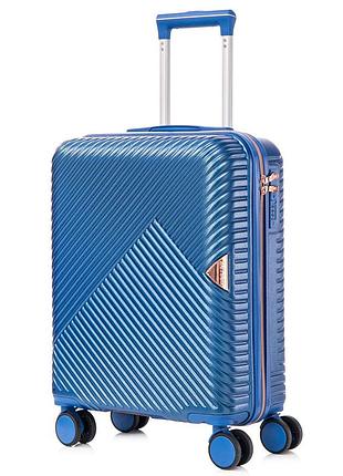 Валіза semi line 20 (s) (t5727-1) для авіаперельотів, поїздок і подорожей для чоловіків, ручна поклажа, чорний унісекс, синій