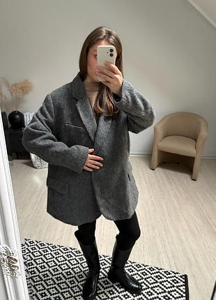 Піджак ворсистий теплий жакет вовна h&m