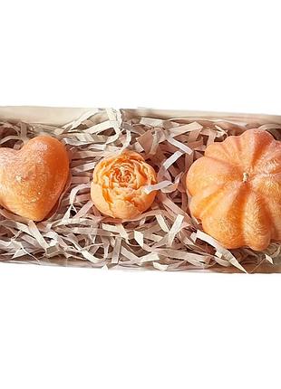 Набір свічок ручної роботи, подарунковий набір свічок nwn-122 тыквка (76681014), needlewoman