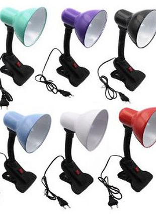 Настольная лампа китай прищепка e27 (в наличии разные цвета) от 220v