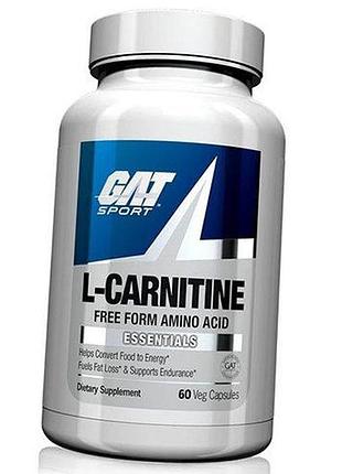 Л карнитин тартрат в капсулах, l-carnitine, gat sport 60вегкапс (02129008)