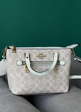 Женская сумка coach mini gallery crossbody белый коуч через плече