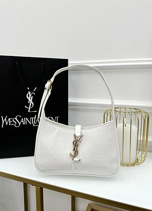 Женская сумка клатч yves saint laurent ysl ив сен лоран белый рептилия