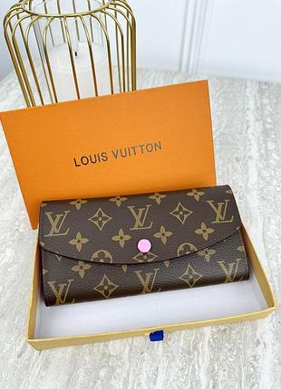 Женский кошелек louis vuitton коричневый+ розовый большой конверт луи виттон