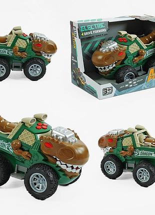 Машина музыкальная sy 200-22 (48/2) звуки, самостоятельно ездит, подсветка, двигает хвостом и челюстью, в