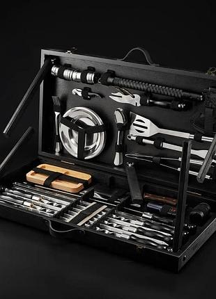 Шашлычный набор + стол 2в1, набор шампуров, шампура отцу, другу, коллеге grills g17