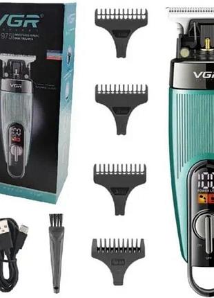 Триммер для стрижки волос vgr v-975 аккумуляторный с насадками для бороды и усов беспроводной dm-11