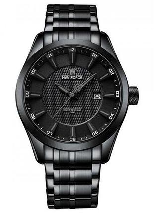 Годинник чоловічий наручний naviforce perfect армійський кварцовий з індикатором дати чорний стильний dm-11