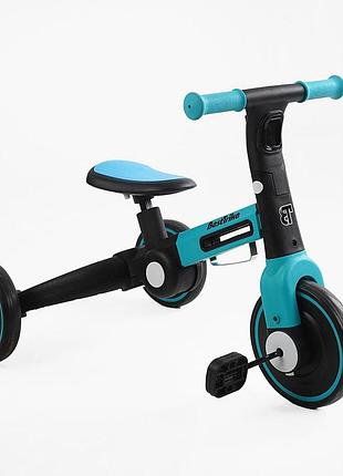 Детский трехколесный велосипед-велобег "best trike" (bs-77552) нейлоновая рама, подсветка