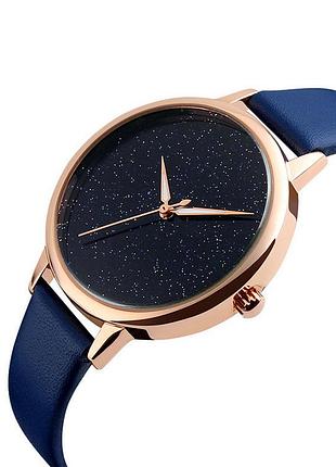 Женские часы skmei 9141 с кварцевым механизмом синий классические наручные часы для стильных дам dm-11