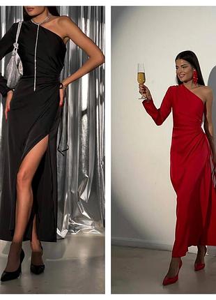 Шовкова жіноча сукня на одне плече,стильна та модна.