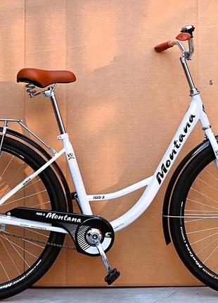 Велосипед городской corso «montana» 28 дюймов (mt-28910) односкоростной, стальная рама 20", багажник