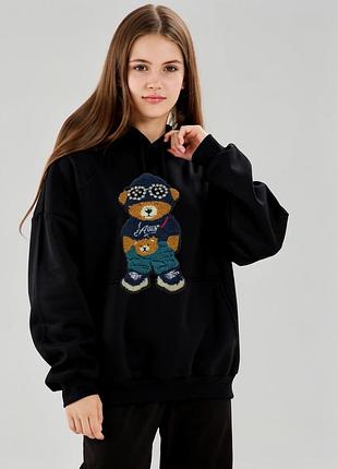 Тепле базове худі з ведмедиком