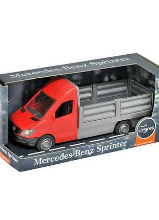 Игрушечная машина mercedes-benz sprinter бортовой красного цвета 39673, модель tigres с открывающимися дверями