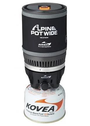 Система приготовления пищи kovea alpine pot wide газовая горелка и кастрюля для туризма и активного отды dm-11