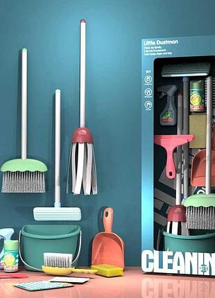 Набор для уборки xg 2-20 a (12) метла, совок, швабра, моющее средство, аксессуары, в коробке