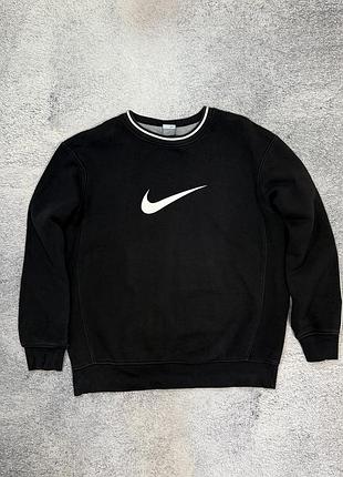 Nike чоловічий вінтажний світшот з вишитим логотипом оригінал чорний