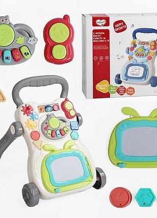 Ходунки 368-16 b (12) звук, подсветка, пианино, сортер, шестерни, погремушка, пальчиковая игра, доска для