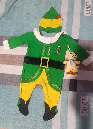 Новорічний костюм ельфа, 0-3 м+ подаруночок