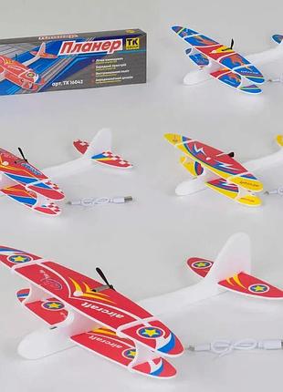 Электросамолет для детей f 32102/16042 (200) "tk group" с аккумулятором, usb кабелем, 4 цвета, в коробке