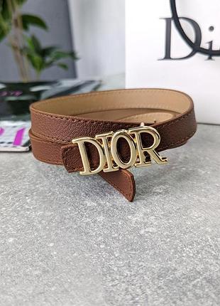 Женский ремень пояс christian dior кристиан диор терракотовый узкий