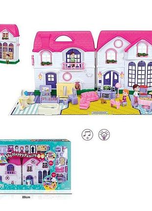 Будиночок 16901 (6) підсвічування, звук домофона, фігурки членів сім`ї, двері відчиняються, муляжі меблів та побутової техніки, в