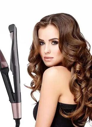Стайлер плойка curl straight 2в1 спіральний випрямляч для завивки та випрямлення волосся з led дисплеєм dm-11