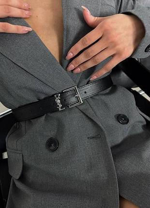 Женский ремень пояс yves saint laurent лоран черный узкий