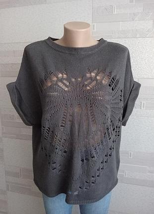 Стильний  пуловер з коротким рукавом/ накидка