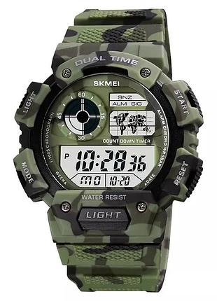 Мужские спортивные часы skmei 1723 камуфляжные водонепроницаемые электронные часы с подсветкой и будильн ve-33