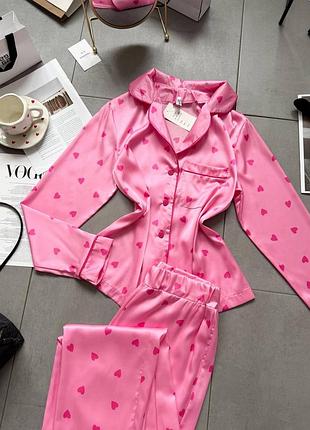 Пижамка к75-80, р.s-m,l-xl, шелк армани, розовый