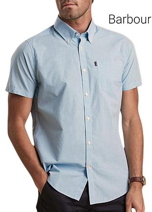 Сорочка чоловіча barbour короткий рукав з м’якої праної тканини оксфорд m l