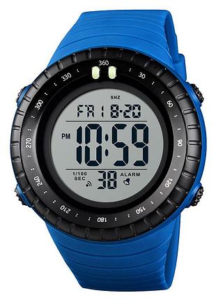 Мужские спортивные часы skmei 1420 с синим ремешком кварцевые водонепроницаемые цифровые хронометр для а dm-11
