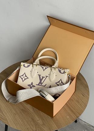 Сумка louis vuitton monogram reverse onthego молочный луи виттон