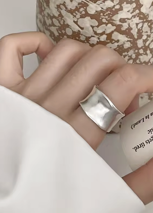 Серебряная кольца 925 проби размер регулируется, широкая простая винтажная кольца, ювелирные изделия vintage premium silver 925