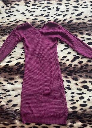 Плаття трикотажне бордове щ v-вирізом