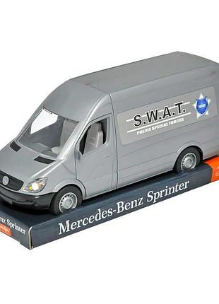 Грузовой автомобиль mercedes-benz sprinter 39703 серого цвета, модель от tigres в пленке