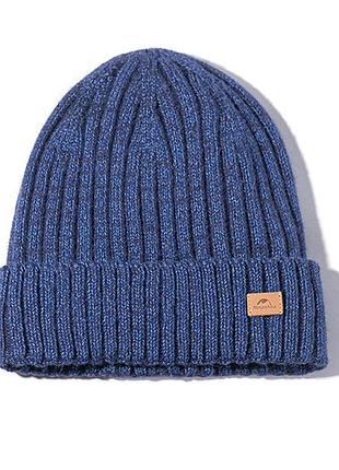 Шапка з флісовою підкладкою naturehike синій унісекс для осені та зими теплий головний убір для чоловікі dm-11