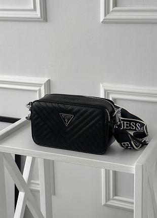 Сумка женская черный стеганый guess гесс кросс-боди