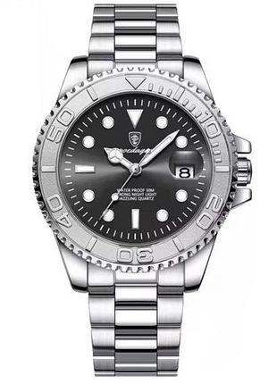 Мужские наручные часы poedagar pilot кварцевые серебристые классические часы для мужчин с функцией даты ve-33