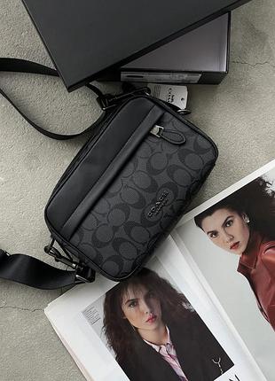 Мужская сумка coach graham crossbody через плечо черный коуч
