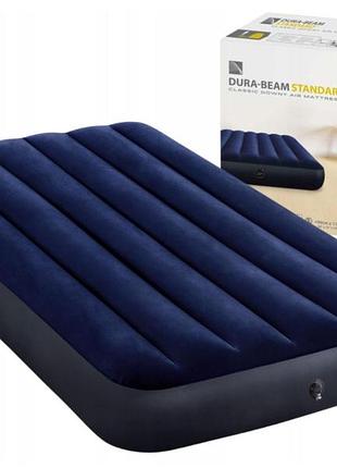 ★➚надувной матрас intex 191x99x25 см синий для отдыха и сна туристический матрас dm-11
