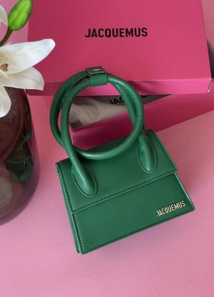 Сумка женская jacquemus le chiquito noeud зеленый клатч жакмюс premium