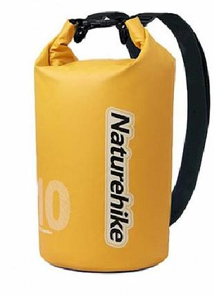 Водонепроницаемый рюкзак naturehike 10л желтый чехол для туризма и активного отдыха сумка для вещей ve-33