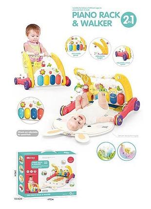 Ходунки 2в1, коврик, звук, подсветка (6016)