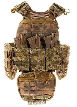 Тактическая плитоноска м7 pro пиксель с быстрым сбросом для военных и охотников жилет с подсумками dm-11