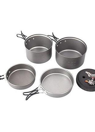 Набор туристической посуды kovea solo 3 алюминий для 1-2 человек комплект кастрюль и горелки dm-11