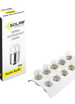 ★➚лампа накаливания solar r5w 12v 5w ba15s белая для авто освещения замена штатных ламп 10 шт dm-11